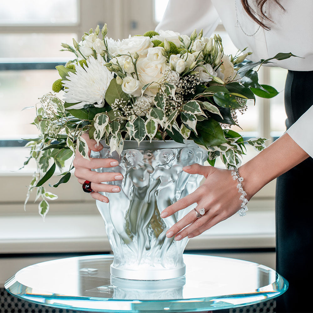 Lalique - Bacchantes Vase Kristall klar
