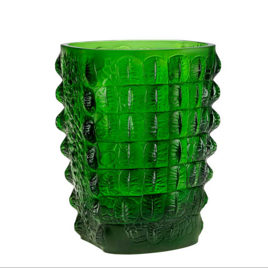 Lalique - Croco Vase grün